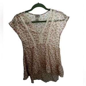 Eyelash couture top, floral, lace, ties in back